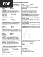 Exercícios de Sistemática e Classificação Dos Seres Vivos