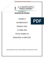 Math GR 12 Weekly Test 12 April 2024