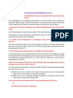 Solar Radiation, Heat Balance and Temperature QS and Ans