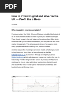 How To Invest in Gold and Silver in The UK - Profit Like A Boss