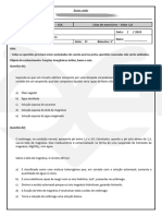 Lista de Exercícios 1a Série Funções Ácidos, Bases e Sais