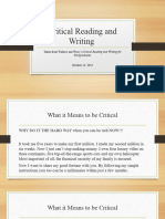 Critical Reading and Writing