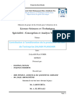 Contribution À L'amélioration de La Production Au Sein de L'entreprise ZALAGH PLANCHER - NAJOUA KERIBOU