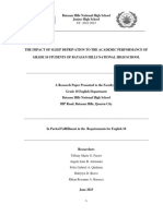 ORIGINAL The Impact of Sleep Deprivation To The Academic Performance of Grade 10 Students of BHNHS