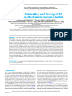 Modelling Fabrication and Testing of RF Micro-Electro-Mechanical-Systems Switch