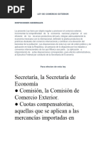 LEY DE COMERCIO EXTERIOR Analisis