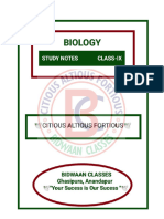 9th CLASS BIOLOGY Notes 