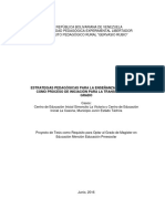 Estrategias Pedagógicas para La Enseñanza de La Lectura Como Proceso de Iniciación para La Transición Al 1er Grado