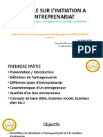 Module de Cours Sur L'entrepreneuriat Niveau 1 ESEM 2021 PDF