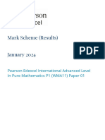 Mark Scheme (Results) January 2024: Pearson Edexcel International Advanced Level in Pure Mathematics P1 (WMA11) Paper 01