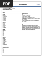 1000 Basic English Words 2 - Answer Key