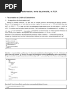 Factorisation Tests de Primalité