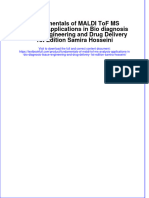 Fundamentals of Maldi Tof Ms Analysis Applications in Bio Diagnosis Tissue Engineering and Drug Delivery 1St Edition Samira Hosseini