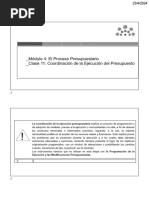 Módulo 4: El Proceso Presupuestario - Clase 11: Coordinación de La Ejecución Del Presupuesto