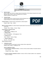 Chemical Reactions and Equations - Short Notes