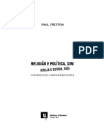 Religião e Política, Sim Igreja e Estado, Não - Paul Freston