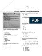 8FSASFSI - Study Guide - Biochemistry - Cellular Respiration - Photosynthesis and Enzymes - 2024