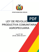 LEY 144-Ley de Revolucion Productiva Com Unit Aria Agropecuaria