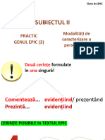 Subiectul II Epic - Caracterizare