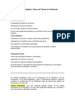 Cuadro Sinóptico Tierras Nacionales, Ejidales y Privadas