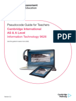 Pseudocode Guide For Teachers: Cambridge International AS & A Level Information Technology 9626