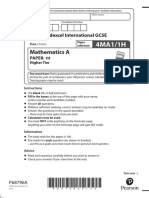 Edexcel IGCSE A Maths Higher Paper 1 June 2022