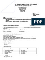 Social Science Sample Annual QP Class VIII