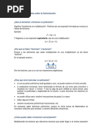 Factorización Conceptos Generales