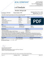 Certificate of Analysis: Linear Alkylbenzene Sulfonate Standard, 1000 PPM LAS 1801G46 4350