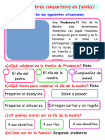 Fichas ¿Qué Costumbres Compartimos en Familia-2° Maestra Janet