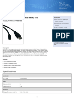 USB 2.0 A To Micro-B Cable (M/M), 6-ft.: Specifications