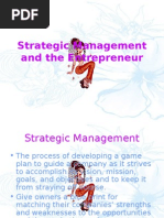 Strategic Management and The Entrepreneur