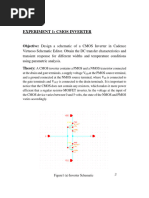 Experiment 1: Cmos Inverter: Objective: Design A Schematic of A CMOS Inverter in Cadence