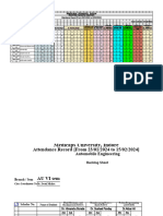 Attendance of AU VI Sem From 23 - 1 - 24 To 22 - 2 - 24