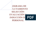 Programa de Reclutamiento Selección Evaluación e Inducción de Personal 2022i