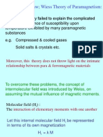 Curie-Weiss Law Wiess Theory of Paramagnetism