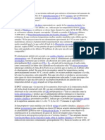 El Calentamiento Global Es Un Término Utilizado para Referirse Al Fenómeno Del Aumento de La Temperatura Media Global