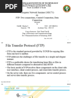 Computer Network Seminar (18EC71) On FTP: Two Connections, Control Connection, Data Connection