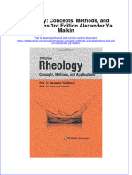 (Download PDF) Rheology Concepts Methods and Applications 3Rd Edition Alexander Ya Malkin Online Ebook All Chapter PDF