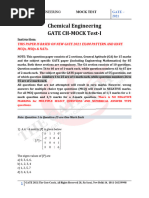 GATE 2021 CH Mock Test 18 October 