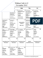 November 6-12 Menu 2011