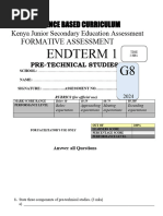 2024 Grade 8 Pre Technical End Term Exam Term 1 15 24 Mar 10 40 07