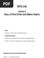 Lecture 4equations Od First Order and Higher Degree