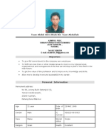 Tuan Abdul Alim Shah Resume