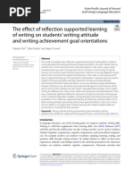 The Effect of Reflection Supported Learning of Writing On Students' Writing Attitude and Writing Achievement Goal Orientations