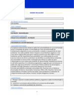 Dados Do Aluno: Nutrição - Bacharelado Projeto de Extensão Ii - Nutrição Programa de Sustentabilidade