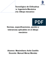 Normas, Especificaciones, Ajustes y Tolerancias Aplicables en El Dibujo Mecánico