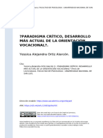 Yessica Alejandra Ortiz Alarcón (0) - Paradigma Crítico, Desarrollo Más Actual de La Orientación Vocacional