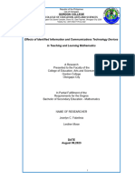 Effects of Identified Information and Communications Technology Devices in Teaching and Learning Mathematics