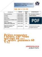 Programme Du Culte